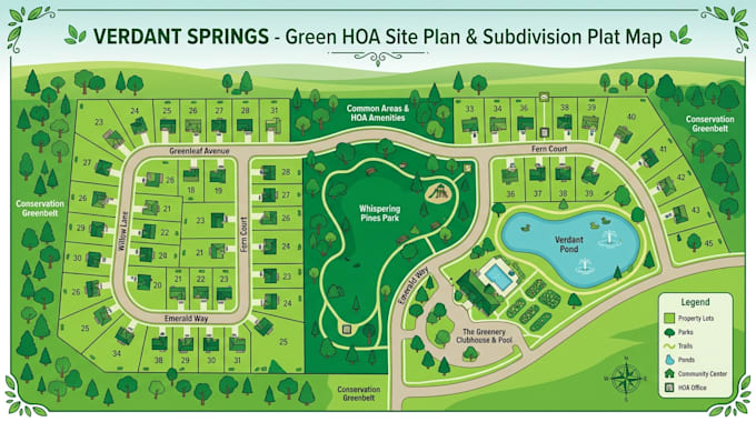 create a property map, hoa site plan layout, and subdivision plat map
