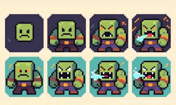 create 8 bit and 16 bit pixel art sprite sheets and animation for games