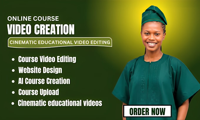 do online course video creation, cinematic educational video editing