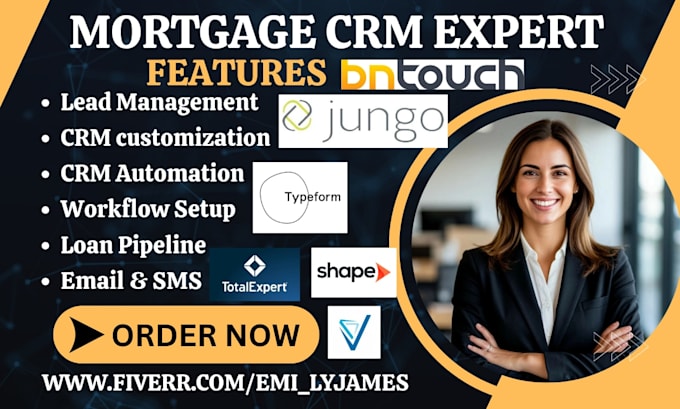 setup mortgage CRM bntouch jungo shape total expert velocify typeform encompass