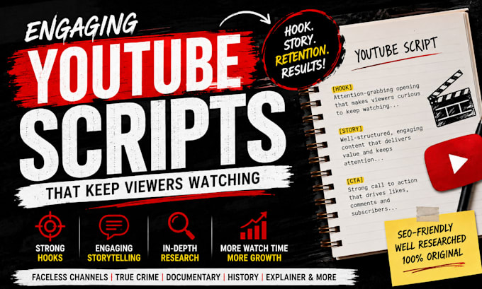 be your youtube video scriptwriter video scriptwriting screenwriting