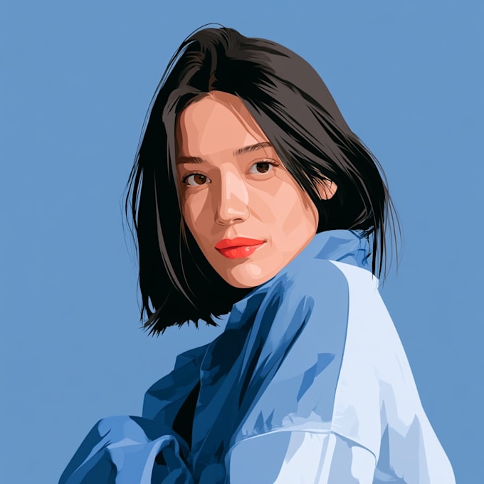 draw cartoon vector portrait with your face