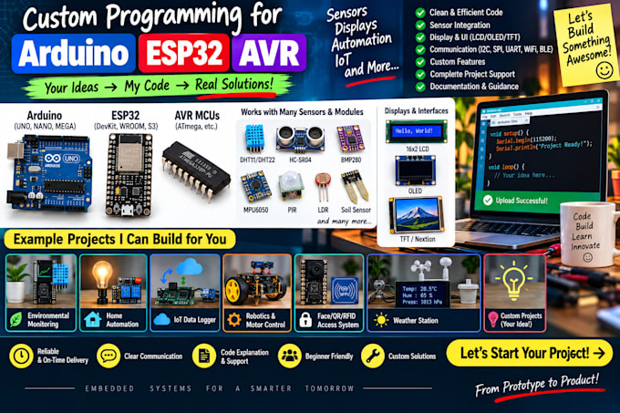 program arduino esp32 and avr microcontrollers