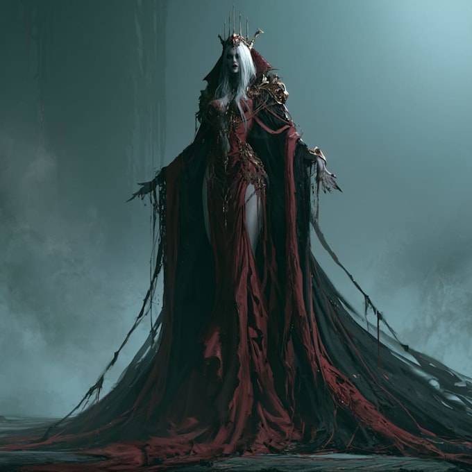 horror vampire lord queen character desing