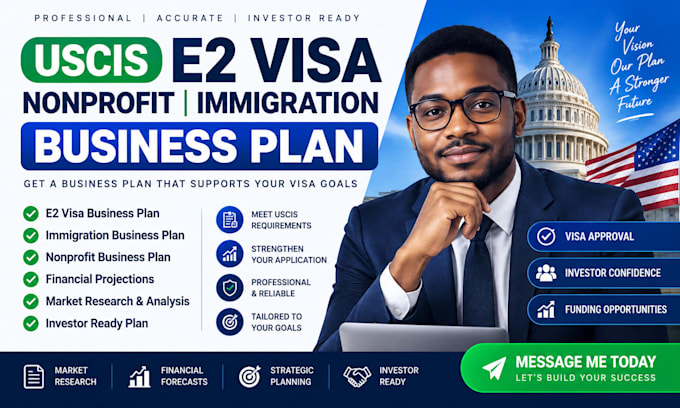 write a uscis e2 nonprofit  immigration or visa business plan