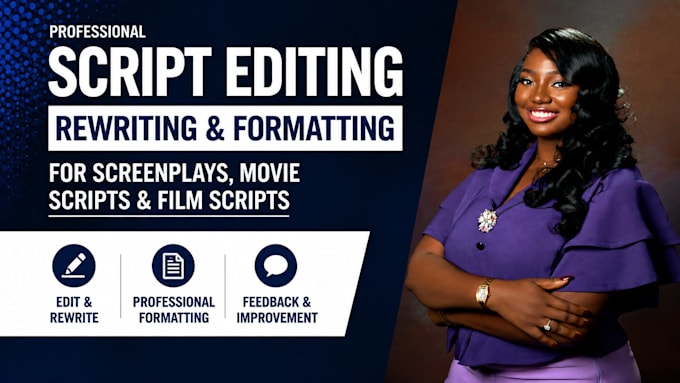 edit, rewrite and format your screenplay or movie script professionally