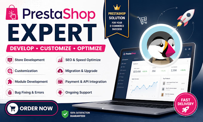 be your prestashop expert for development, customization bug fixing SEO product
