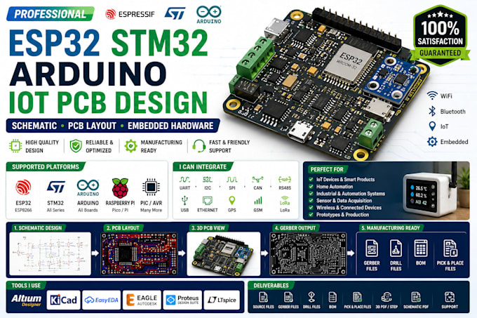 esp32 stm32 arduino iot pcb and embedded hardware