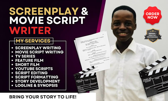 write movie scripts, screenplays and film scripts