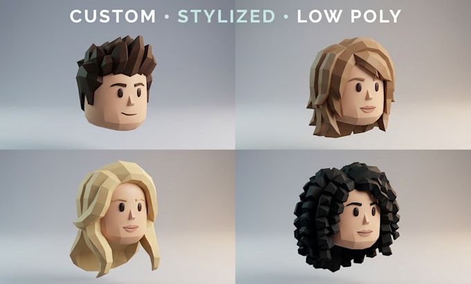 create stylized low poly roblox hair
