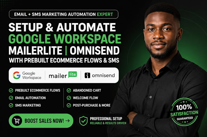 setup google workspace mailerlite omnisend with prebuilt ecommerce flows sms