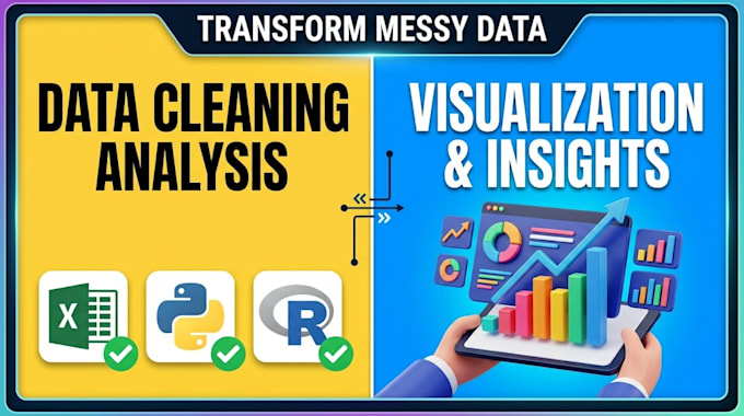 clean, analyze, and visualize your data using excel, python, r