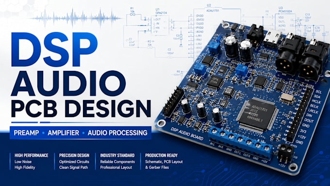design dsp audio pcb preamp and amplifier