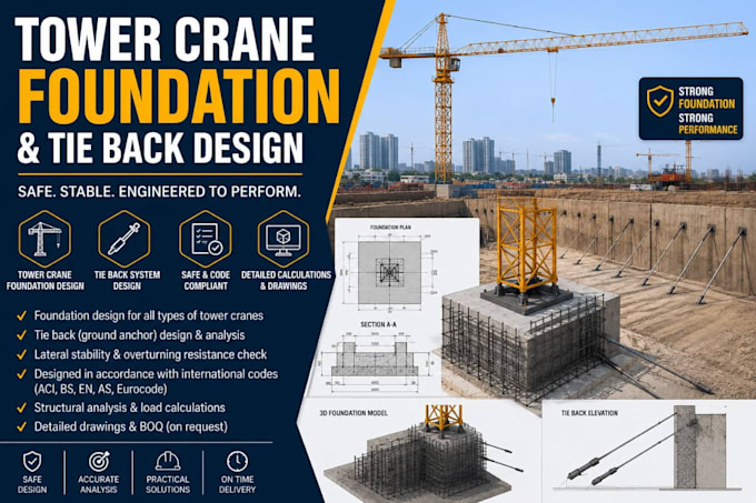 do structural tower crane foundations and tie back systems