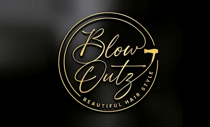 design chic new blow out salon logo