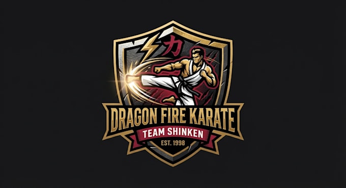 design a powerful karate logo for your team