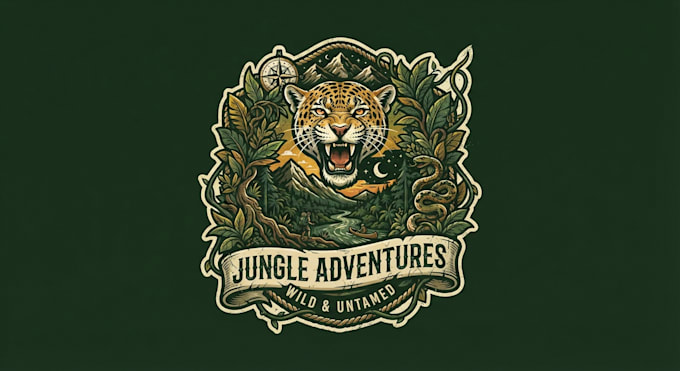 design a wild and adventurous jungle logo