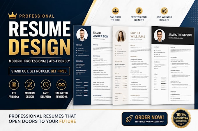 a professional modern resume or CV