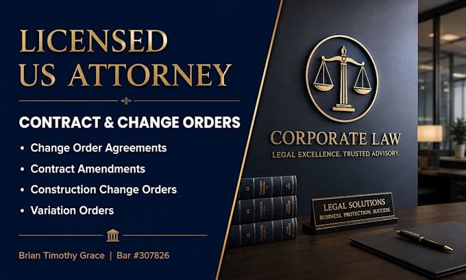 draft or review contract addendum amendment document as US lawyer professionally