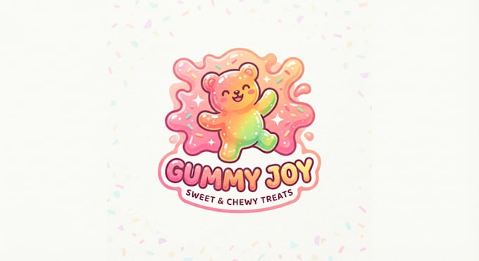 design a cute and playful gummy bear logo