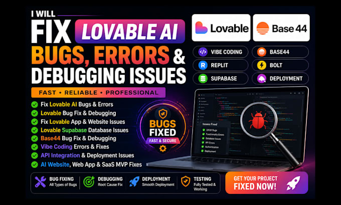 fix lovable ai, lovable bug fix, fix lovable, base44 bugs in 24hrs