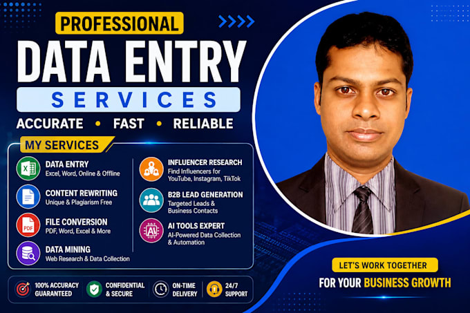 do data mining, web research, influencer research and lead generation