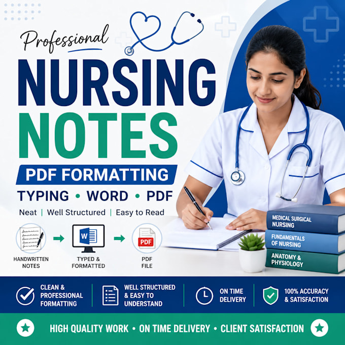 nursing notes and PDF formatting specialist