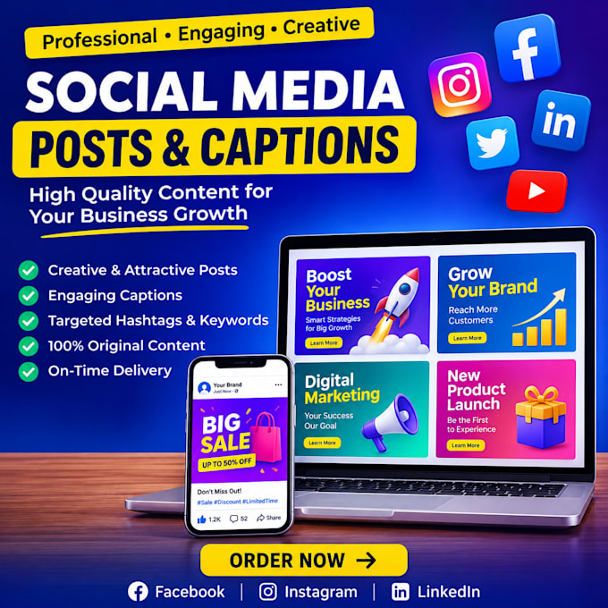 write social media posts and captions