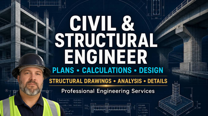 be civil and structural engineer for plans calculations and structural design