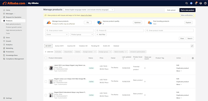 create and optimize professional alibaba product listings