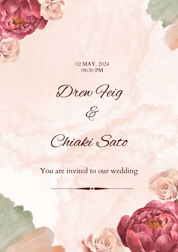 watercolor wedding invitation design