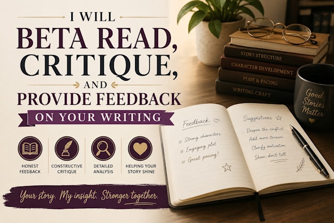 beta read, critique, and provide feedback on your writing
