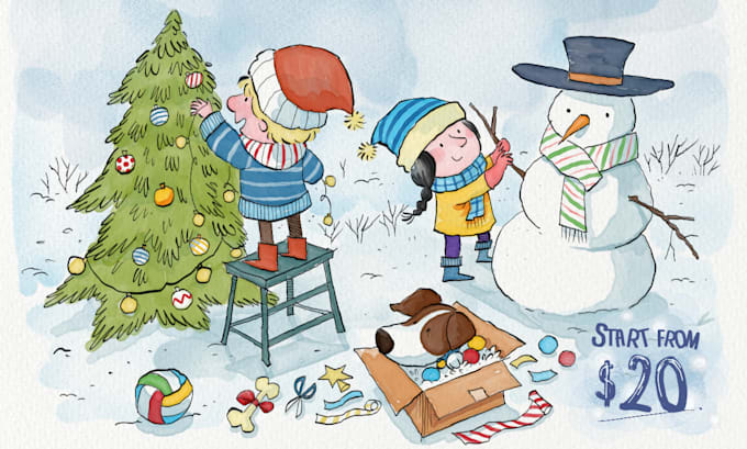 draw whimsical watercolor children book illustration