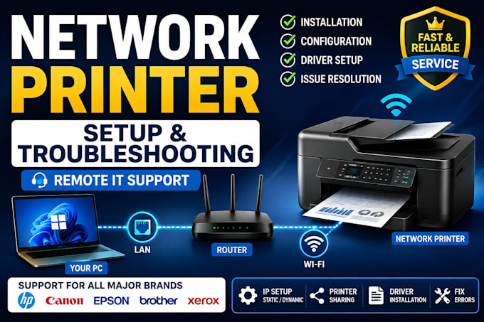 install and troubleshoot network printers remotely