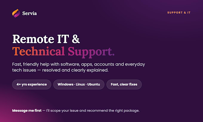 provide remote IT and technical support helpdesk services
