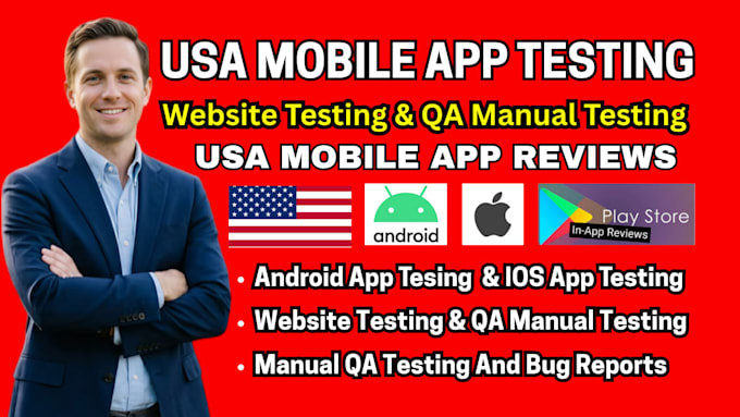 do app testing, qa testing,website testing,android app user testing, ios testing