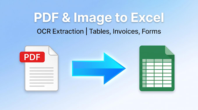 extract data from PDF or images to excel