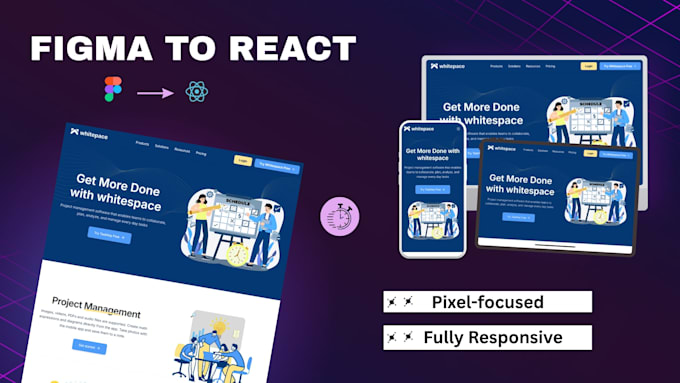 convert figma PSD canva design to responsive react and nextjs website