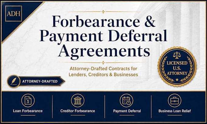 draft a legally binding loan forbearance agreement as a US attorney