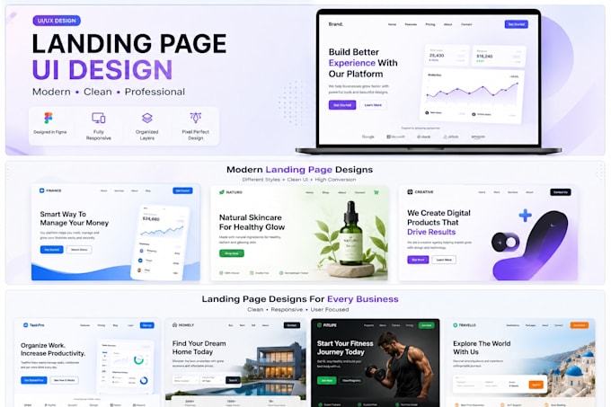 design modern landing page