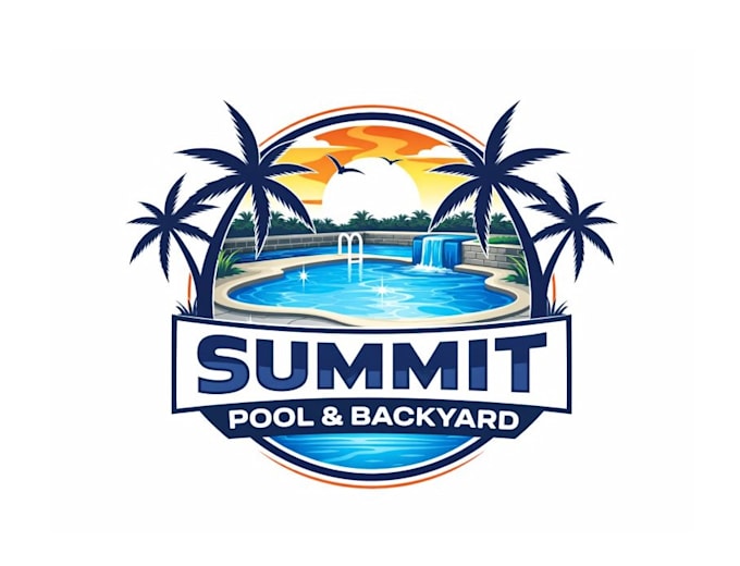 create wonderful and excellent swimming pool logo design