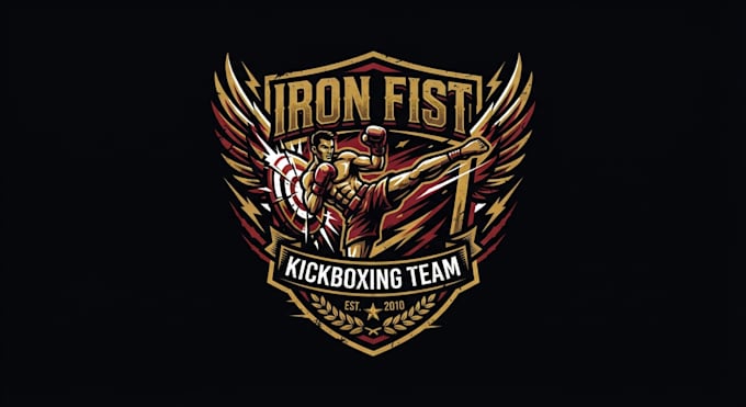 design a powerful kickboxing logo for your team