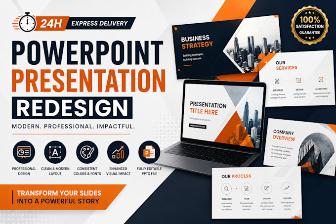 do any presentation redesign project in powerpoint in 24h