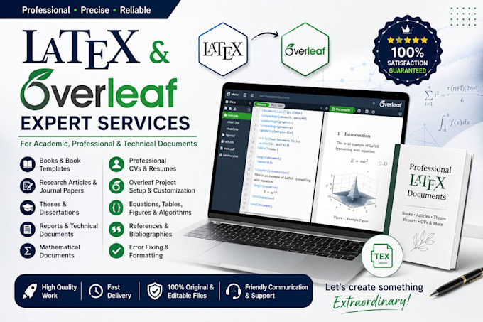 write, format and design professional latex documents on overleaf
