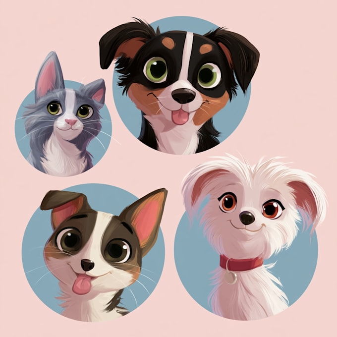 pet portrait into cute disney style