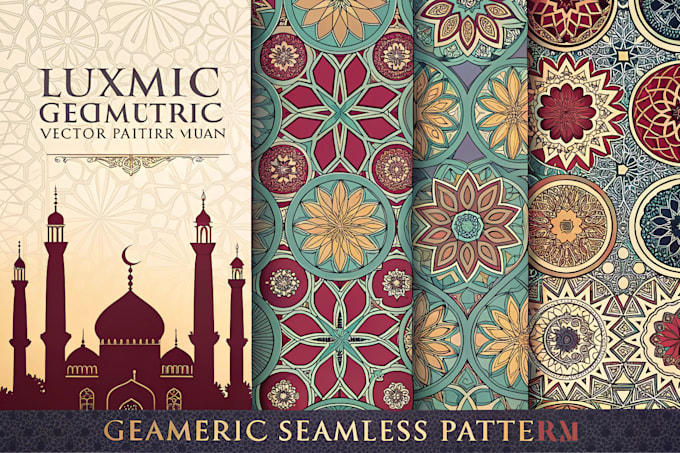 design luxury islamic geometric seamless vector patterns