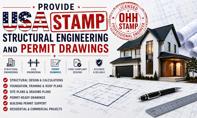 provide ohh stamp, structural engineering and drawing permit