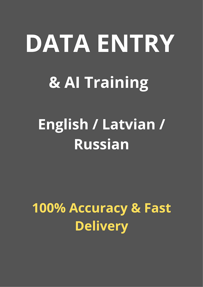 do accurate data entry and ai training data tasks