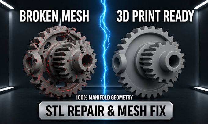 fix your stl file and make it 3d print ready fast