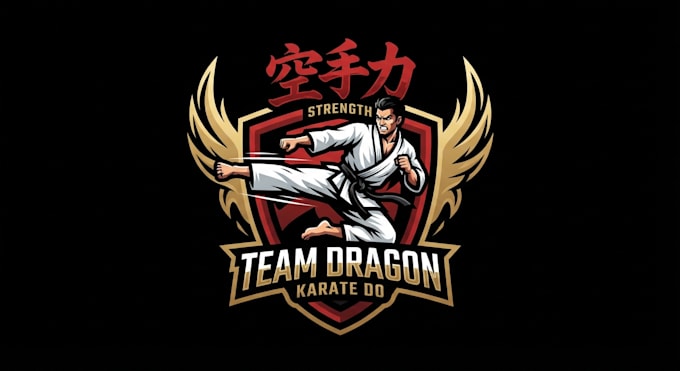 design a powerful karate logo for your team